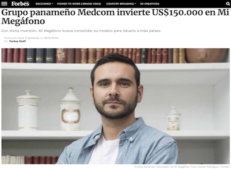 Grupo panameño Medcom invierte US$150.000 en Mi Megáfono